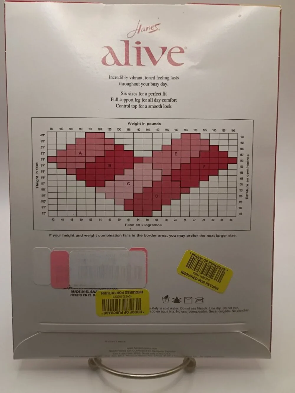 Hanes Alive Full Support Control Top Pantyhose‎ Size C Barely There